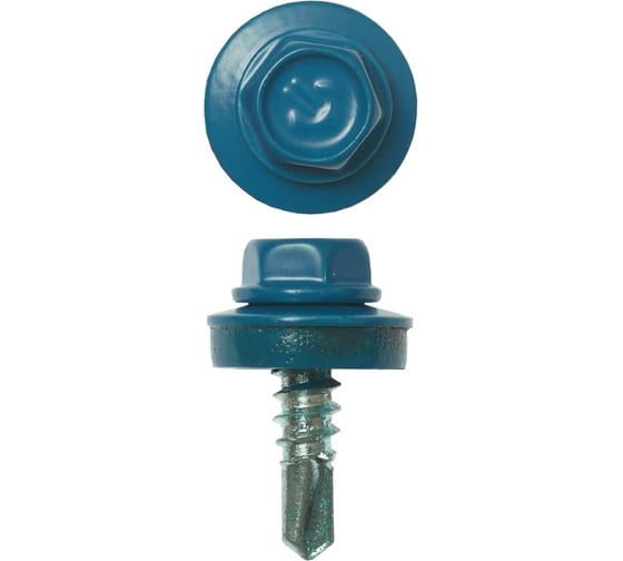 Изображение товара Саморезы для крепления кровель. матер. к метал.конструкциям Зубр цвет RAL 5009 "небесно-голубой", оцинк., 5,5x25 мм, 420 штук 4-300315-55-025-5009