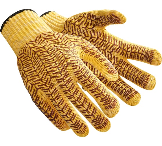 Изображение товара Трикотажные перчатки повышенной плотности с двухсторонней ПВХ-точкой Ампаро Биг Кросс, 10 класс, р. 11 497900-11