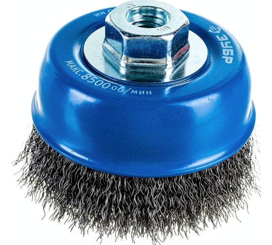 Изображение товара Щетка чашечная ПРОФЕССИОНАЛ (100 мм; М14; витая стальная проволока 0.3 мм) для УШМ ЗУБР 35261-100_z02