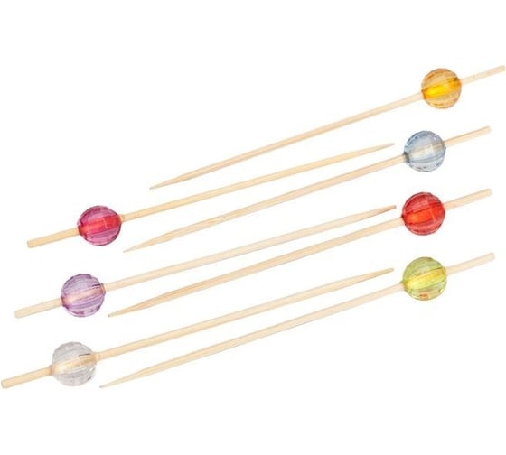 Изображение товара Бамбуковая пика Optiline КРИСТАЛЫ КРУГЛЫЕ С ГРАНЯМИ 9 см, 100 шт. 10-1138
