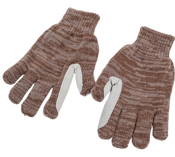 Изображение товара Утепленные, двойные перчатки Ампаро Барс на полушерстяной подкладке со спилковым наладонником, р.9 497903-9