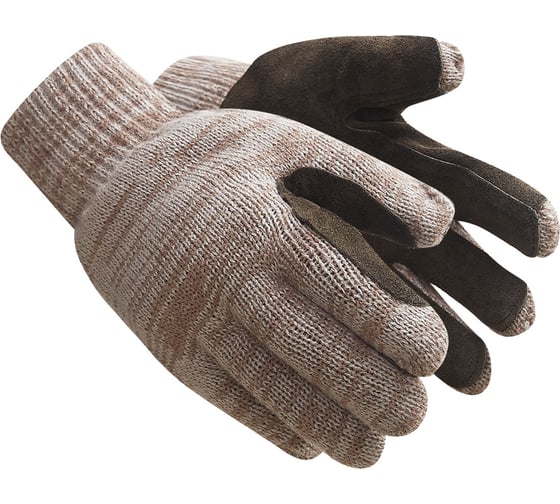 Изображение товара Утепленные, двойные перчатки Ампаро Барс на полушерстяной подкладке со спилковым наладонником, р.8 497903-8