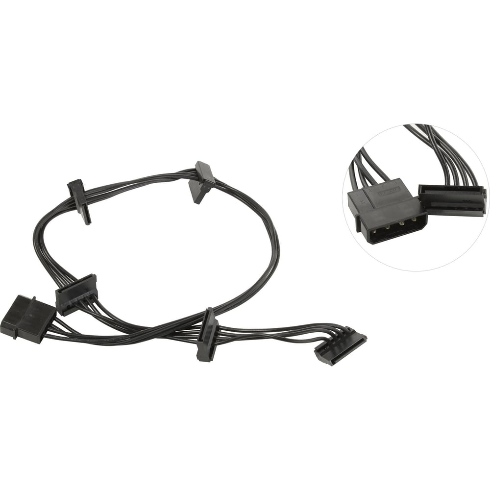 Изображение товара Разветвитель питания SATA Pro Legend 5SATA Molex 55 см для жестких дисков Изображение товара Разветвитель питания SATA Pro Legend 5SATA Molex 55 см для жестких дисков