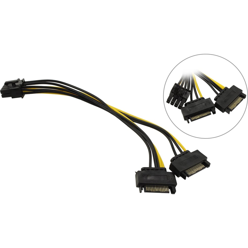 Изображение товара Переходник питания Pro Legend 2xSATA (M) - 8pin 20 см PL1455