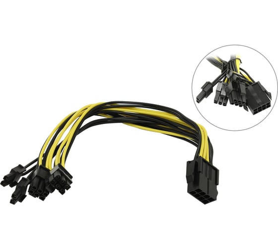 Изображение товара Переходник питания для видеокарт Pro Legend 8-pin EPS12V, 6-pin, 15 см PL1461