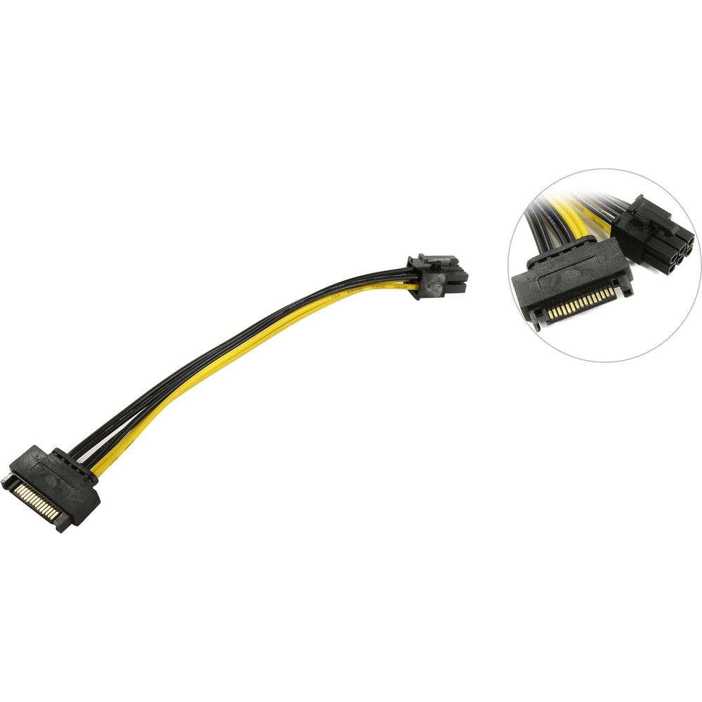 Переходник питания для видеокарт Pro Legend 1SATA M to 6pin, 20 см PL1459