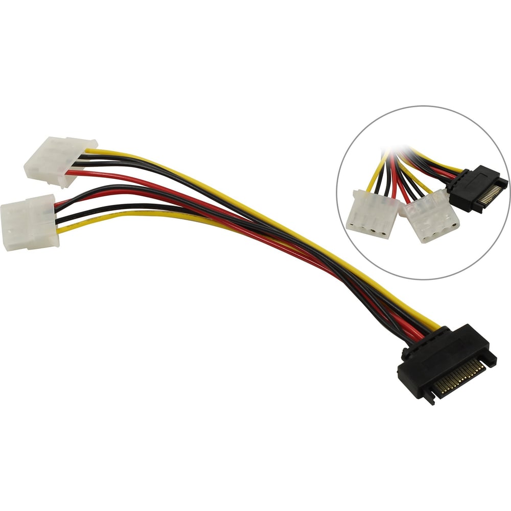 Изображение товара Переходник питания Pro Legend 1 SATA-M - 2 (big-F) Molex, 20см PL1456