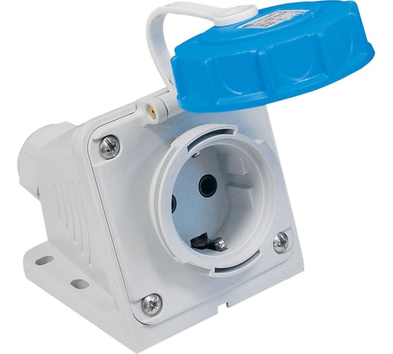 Изображение товара Кабельная настенная угловая розетка TP Electric синий 16a/240в/2p+e/ip68 3101-385-0900