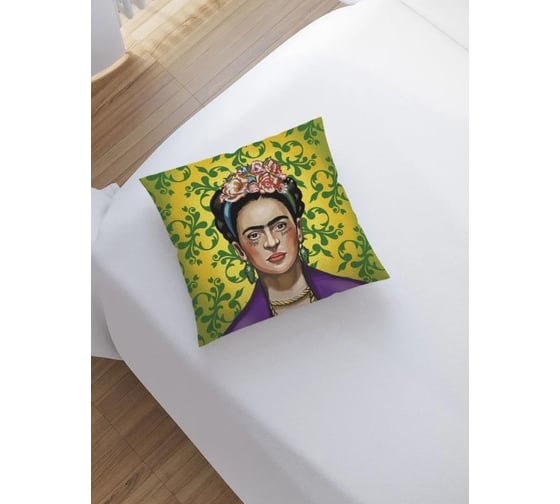 Изображение товара Декоративная наволочка JoyArty Загадочная Фрида на молнии, 45x45 см sl_378637