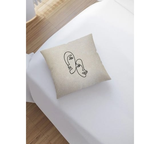 Изображение товара Декоративная наволочка JoyArty Два лица одной линией на молнии, 45x45 см sl_385283