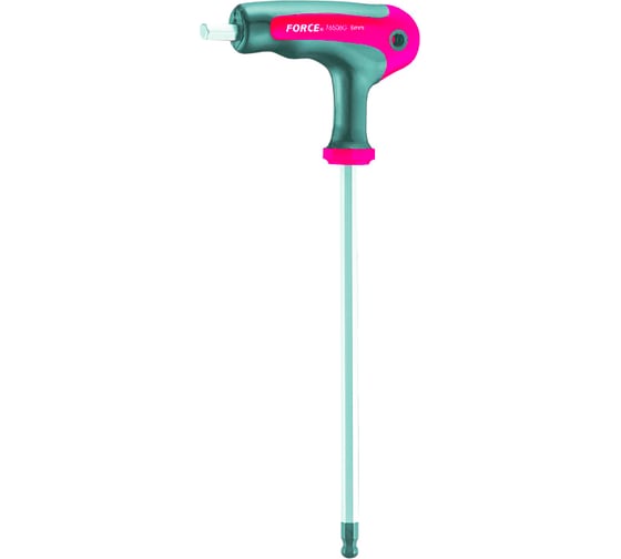 Изображение товара Ключ FORCE Г-образный шестигранный с шариком S=5мм и рукояткой 76505G