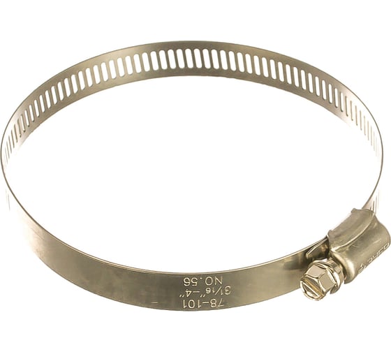 Изображение товара Хомуты Зубр ЭКСПЕРТ из нержавеющей стали с просечной лентой ПЛ-12,7, 78-101мм, 50шт 37815-078-101-50