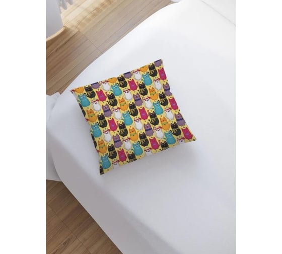 Изображение товара Декоративная наволочка JoyArty Стильные котики на молнии, 45x45 см sl_378649
