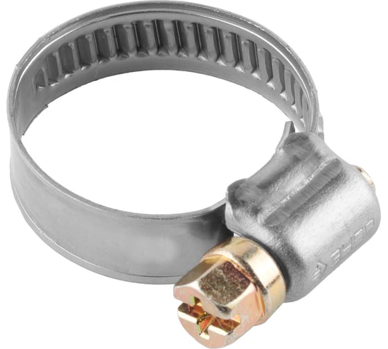 Изображение товара Хомуты Зубр ЭКСПЕРТ из нержавеющей стали с накатной лентой НЛ-9, 10-16мм, 200шт 37820-10-16-200