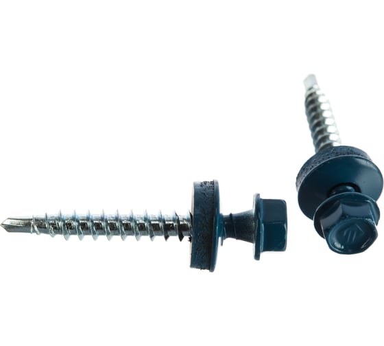 Изображение товара Саморезы для крепления кровельных материалов к деревянной обрешетке Зубр цвет RAL 5009 небесно-голубой, оцинкованные, 4,8x38мм, 300шт 4-300315-48-038-5009