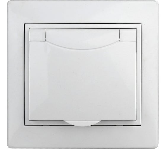 Изображение товара Розетка Intro Plano 120901 с заземлением, 2PE, Schuko, с крышкой, со шторками, 16А, 250В, IP20, скрытой установки Б0048033