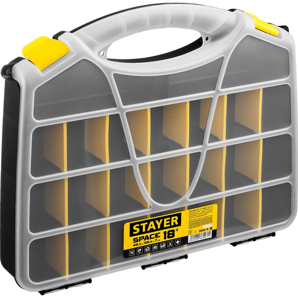 Пластиковый органайзер STAYER ящик stayer master titan 16 5 пластиковый для инструмента 420x250x230 мм