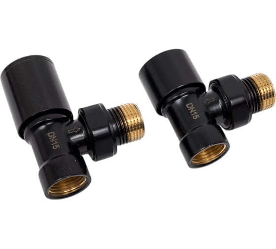 Изображение товара Комплект подключения радиатора VIVALDO угловой 1/2" черный в блистере ARV-BL