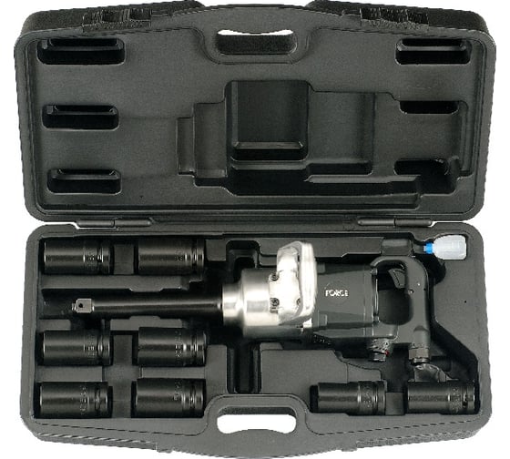 Изображение товара Пневмогайковерт с набором высоких ударных головок 27-41 мм FORCE 10 предметов 8091D