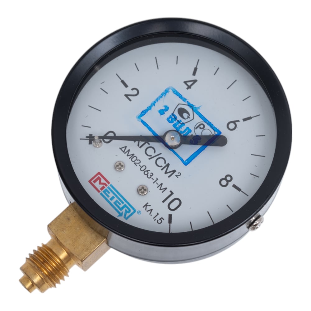 Изображение товара Манометр МЕТЕР ДМ 02-063-1-М с диапазоном давления до 10 бар