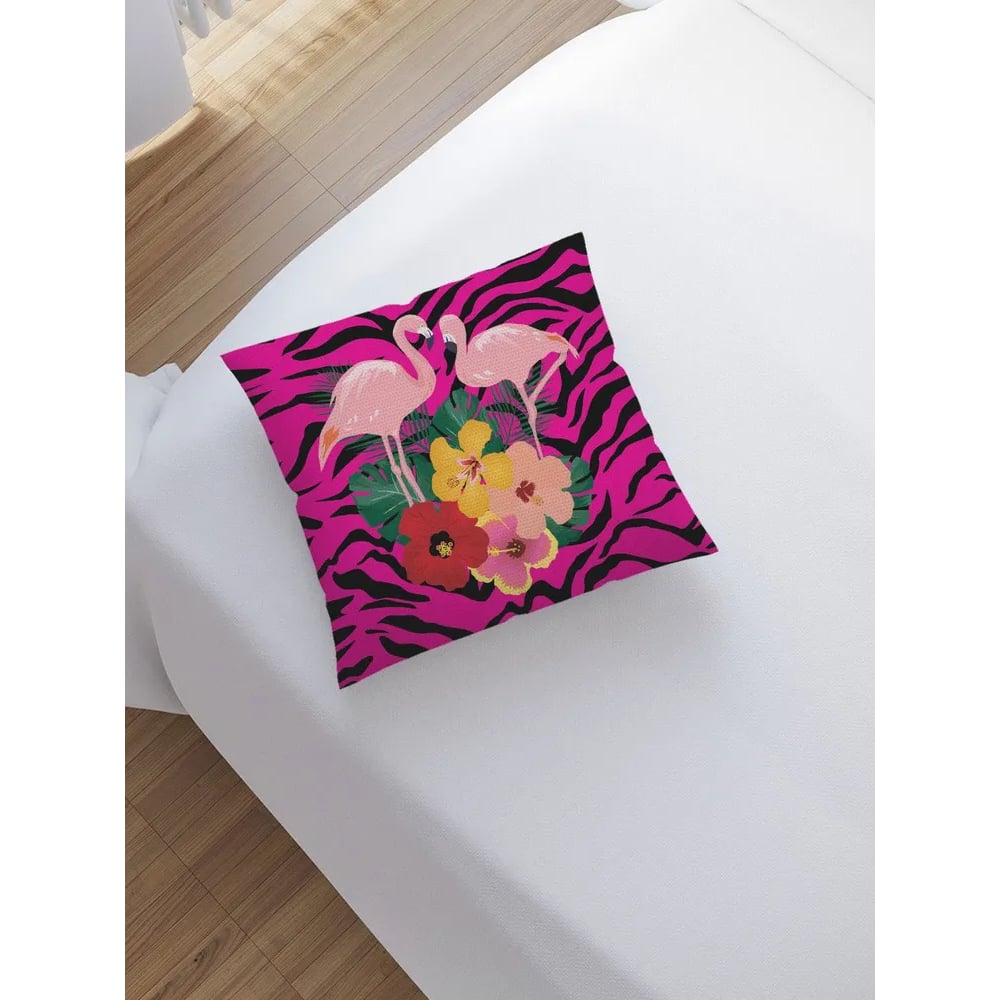 Изображение товара Декоративная наволочка JOYARTY sl_61654 розовая 45х45 см с рисунком