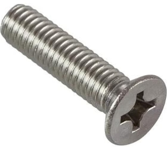 Изображение товара Винт с потайной головкой ВИРТУОЗ крестообразный шлиц, 5x35мм, din 965, нержавеющая сталь а2 - 4 шт 50100