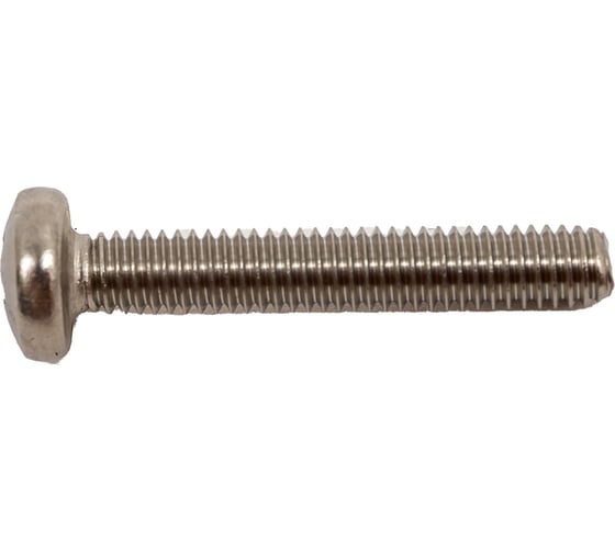 Изображение товара Винт с полукруглой головкой ВИРТУОЗ крестообразный шлиц, 4x25 мм, din 7985, нержавеющая сталь а2 - 8шт 50179