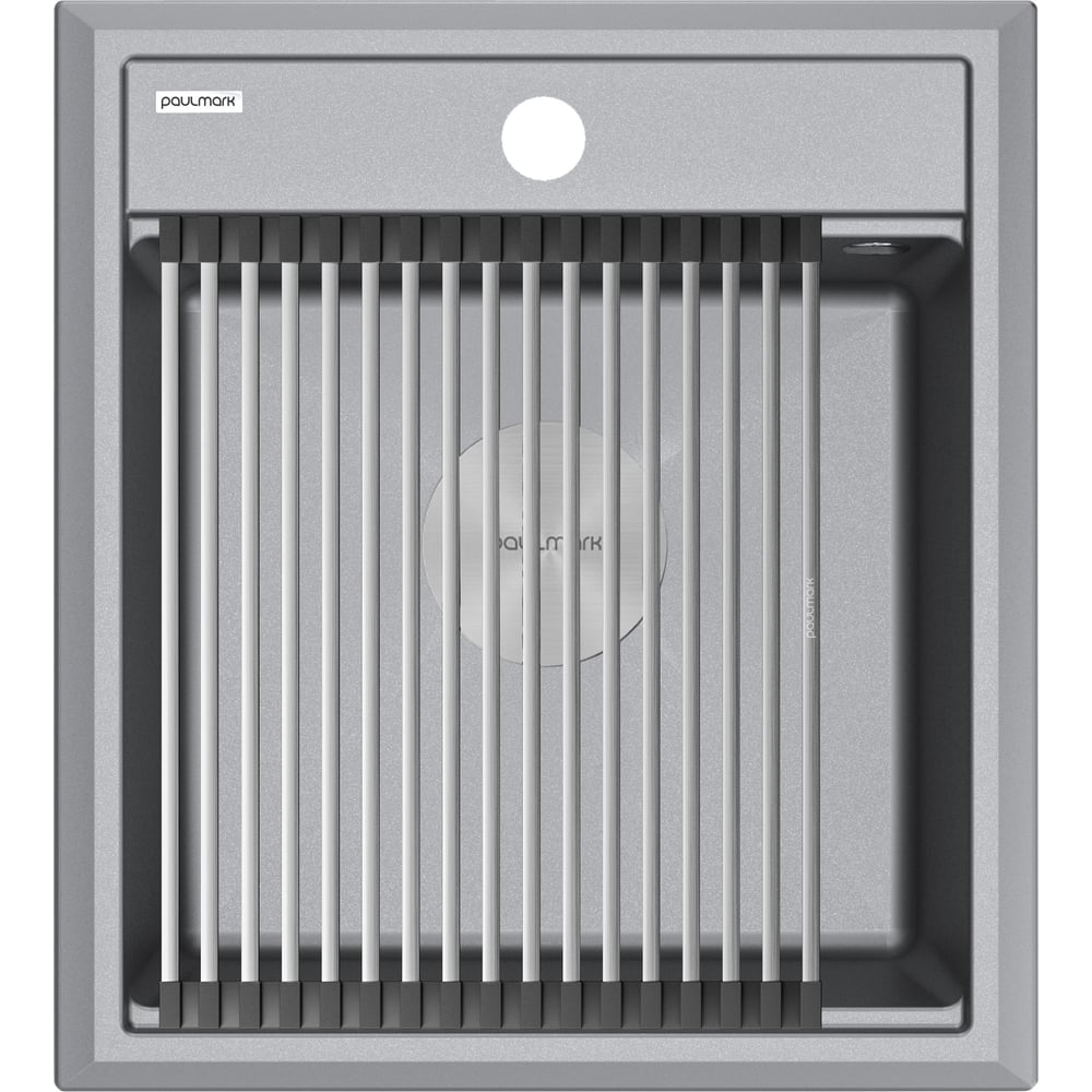 Изображение товара Гранитная мойка Paulmark STEPIA 45 серый металлик 460x510 мм кварц