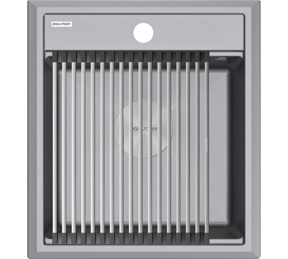 Изображение товара Гранитная мойка Paulmark STEPIA 45 серый металлик, 460x510 PM114651-GRM