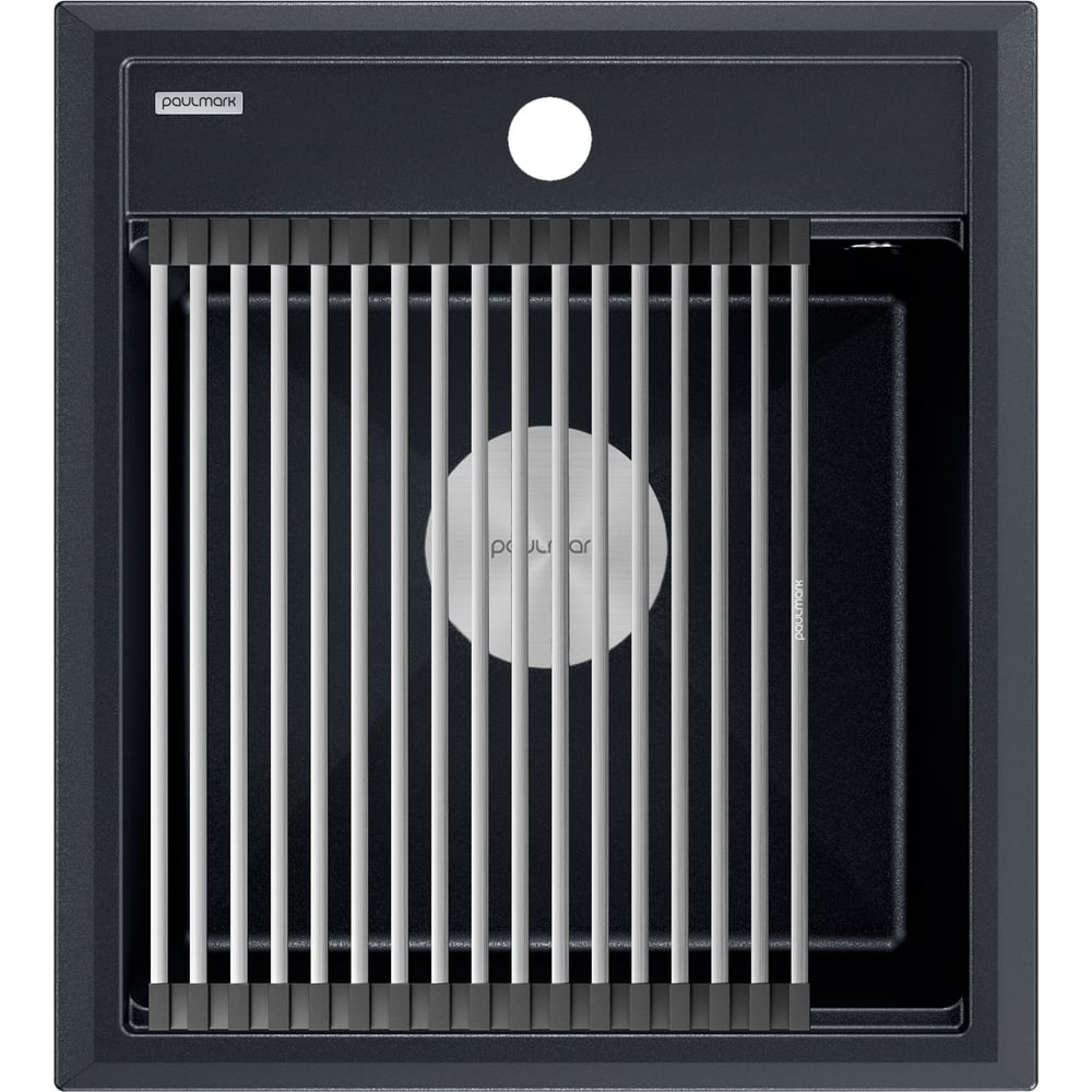 Изображение товара Гранитная мойка Paulmark STEPIA 45 черный металлик 460x510 мм