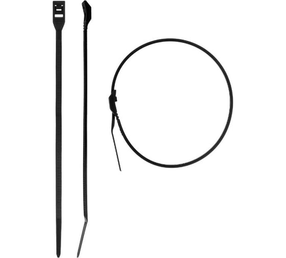 Изображение товара Кабельные стяжки ЗУБР КОБРА, черные, с плоским замком, 2.5 х 110 мм, 50 шт, нейлоновые 30935-25-110