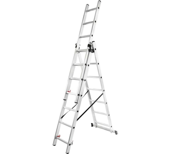 Изображение товара Комбинированная трехсекционная лестница Forcekraft 3x9ступенек, max нагрузка 150кг, вес 12,4кг fk-bl-e309 52860