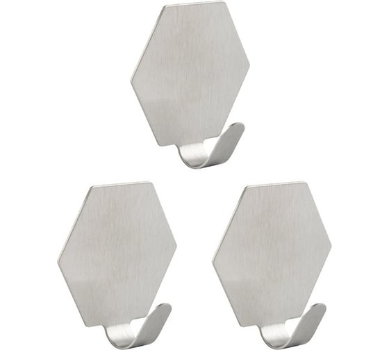 Изображение товара Набор крючков на самоклеящейся основе Рыжий кот шестиугольник, 3 шт. (нерж.) 105886