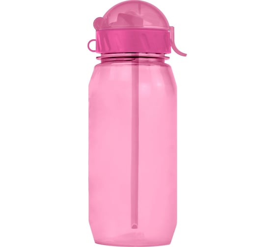 Изображение товара Бутылочка для воды с трубочкой WOWBOTTLES 400 мл, светло-розовая КК0361