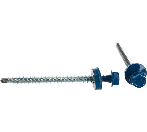 Изображение товара Саморезы Зубр для крепления кровельных материалов к деревянной обрешетки, цвет RAL 5005 синий насыщенный, оцинкованный, 4,8x65мм, 900шт 4-300310-48-065-5005