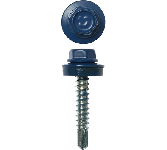 Изображение товара Саморезы Зубр для крепления кровельных материалов к деревянной обрешетки, цвет RAL 5005 синий насыщенный, оцинкованный, 4,8x80мм, 700шт 4-300310-48-080-5005