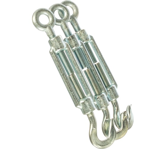Изображение товара Талреп Зубр DIN 1480, крюк-кольцо, оцинкованный, кованая натяжная муфта, М14, ТФ5, 3 шт 4-304355-14