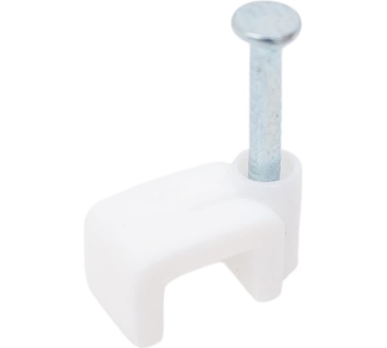 Изображение товара Прямоугольная скоба с гвоздем Зубр для крепления кабеля 6мм, 50шт 45112-06