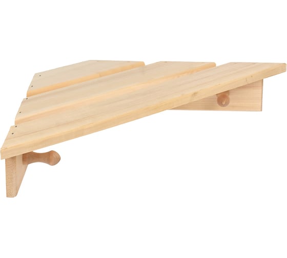 Изображение товара Угловая полка-вешалка Банные штучки, 4 крючка, липа, 58х11х29 см 32473 