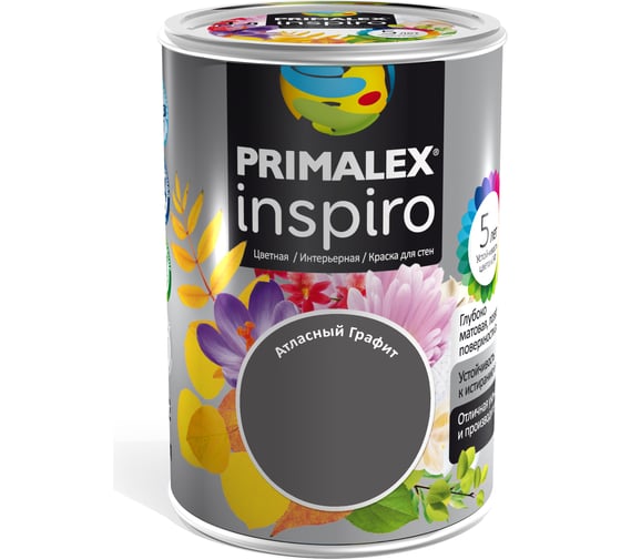 Изображение товара Краска PRIMALEX Inspiro Атласный Графит 420176