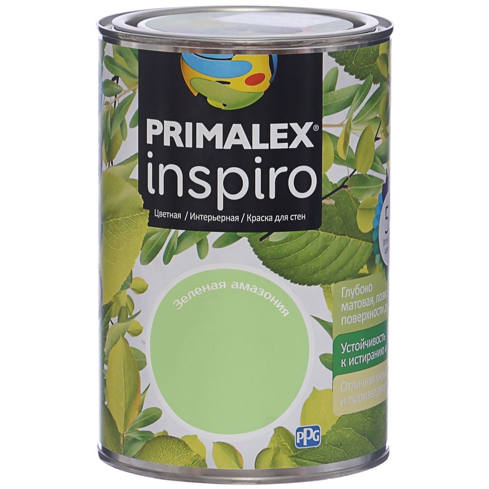 Краска primalex inspiro зеленая амазония 1л 420158