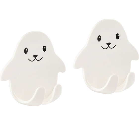 Изображение товара Набор крючков на самоклеящейся основе Рыжий кот тюлени, 2 шт. (пластмасса) 105885