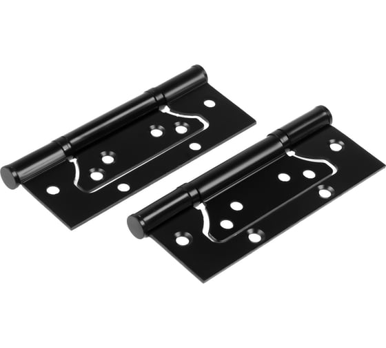 Изображение товара Петля-бабочка ТУНДРА 120x75x2.0 мм, универсальная, без врезки, цвет черный, 2 шт. 9490417