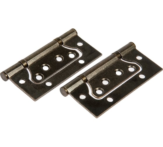 Изображение товара Петля-бабочка ТУНДРА 100x70x2.0 мм, универсальная, без врезки, цвет бронза, 2 шт. 9490412