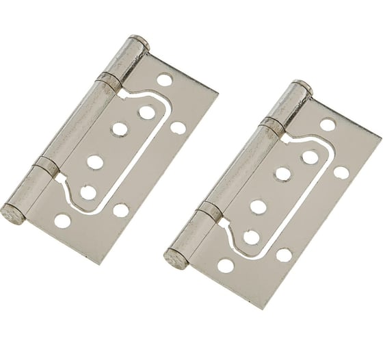 Изображение товара Петля-бабочка ТУНДРА 100x70x2.0 мм, универсальная, без врезки, цвет матовый никель, 2 шт. 3001795