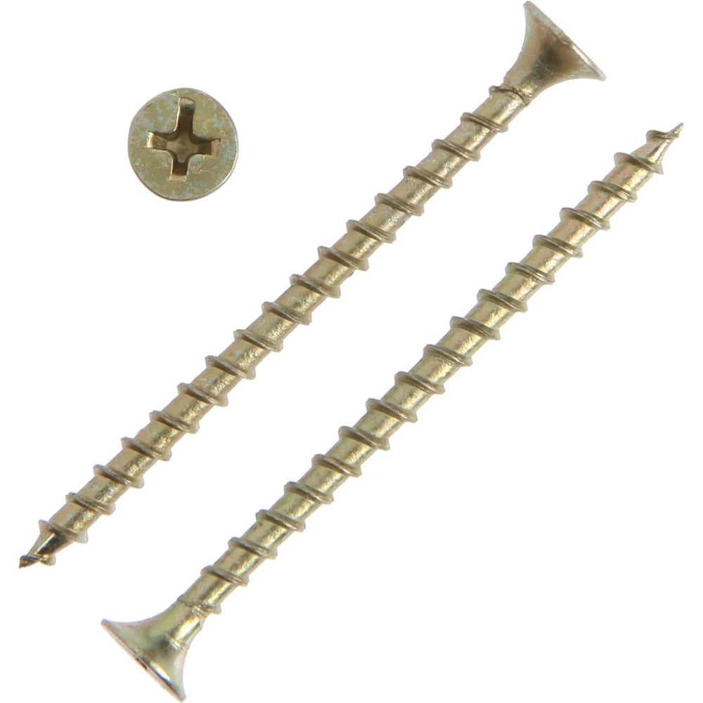 Изображение товара Саморез ТУНДРА 3.5x55 мм PREMIUM потай желтый цинк крупная резьба шлиц PH