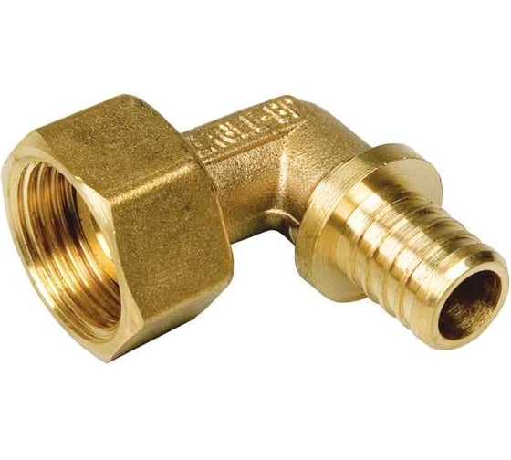 Изображение товара Угольник BYR PEX пресс, с накидной гайкой 1/2" х 16 (2.2) 6410