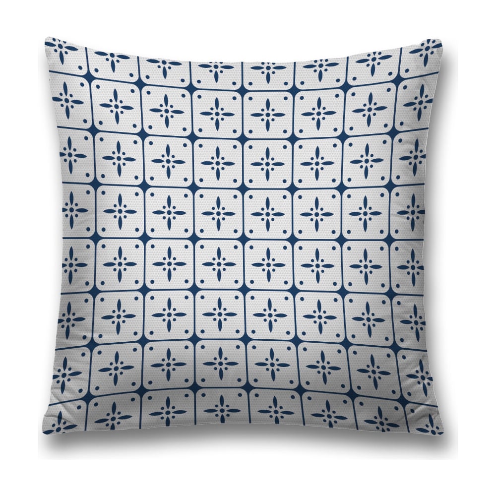 Изображение товара Декоративная наволочка JOYARTY 45х45 см с рисунком бело-синяя полиэстер