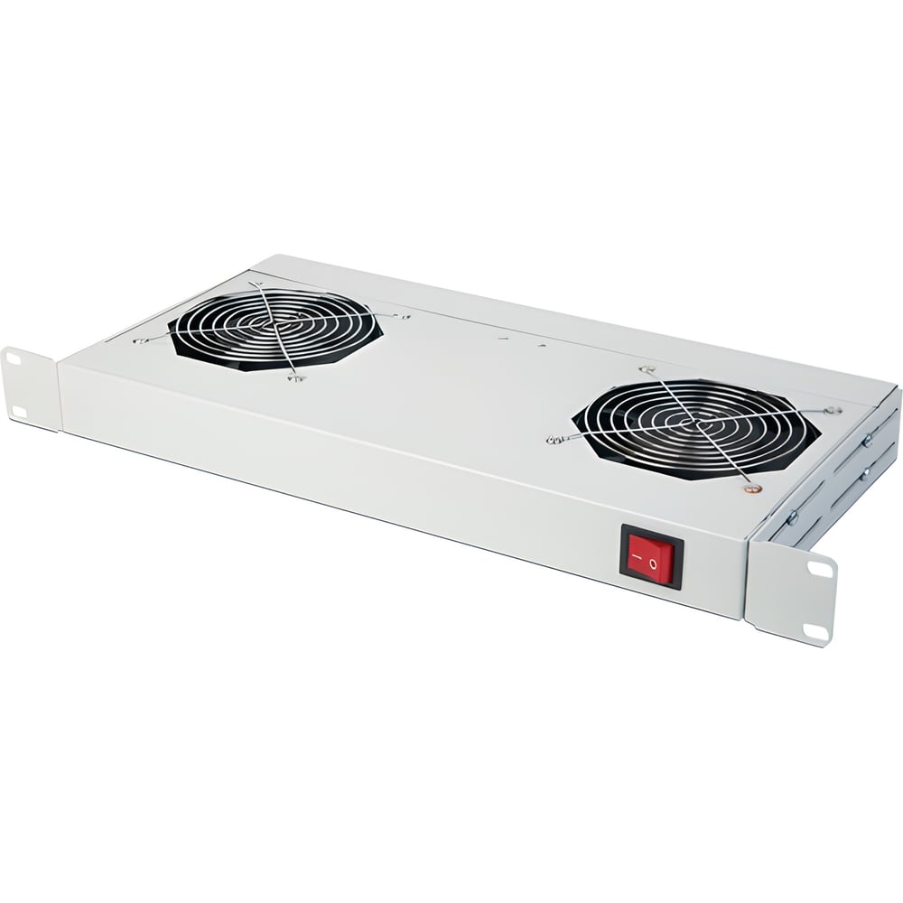 Изображение товара Вентиляционная панель на 2 вентилятора КДДС в 19 стойку, сталь, белая