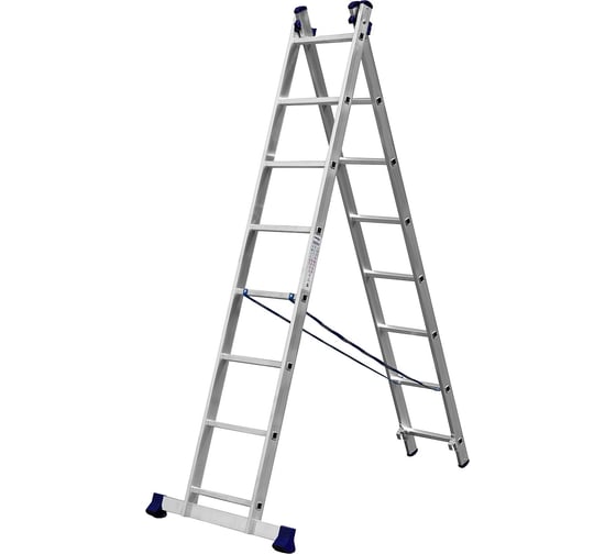 Изображение товара Универсальная двухсекционная лестница СИБИН 8 ступеней 38823-08